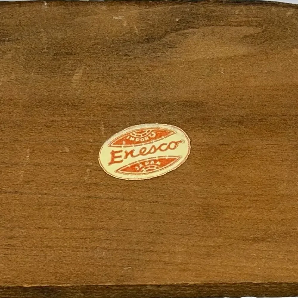 Vintage Enesco Wood Paper Towel Holder With Shelf Farmhouse Cottage Country